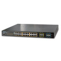 Planet L2+ 24-Port 10/100/1000T 802.3at PoE + 2-Port 10G SFP+ Stackable Managed Switch / 440W, Part# PN-SGS-5220-24P2X