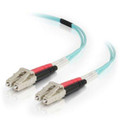 C2g 2m Lc-lc 40/100gb 50/125 Om4 Duplex Multimode Pvc Fiber Optic Cable - Aqua