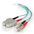C2g 1m Lc-sc 40/100gb 50/125 Om4 Duplex Multimode Pvc Fiber Optic Cable - Aqua