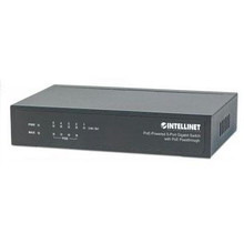 Intellinet IPS-05G-60WB, PoE-Powered 5-Port Gigabit Switch with PoE Passthrough, Part# 561082