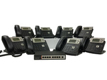 SIP-T23G POE Enterprise HD IP Phone w/ (9-Port Switch, 8 POE Ports, 8 Extra Coil Cords)
