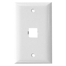 Suttle 2-2501-85 1-port faceplate, single gang, smooth finish - White, Part#135-0180 
