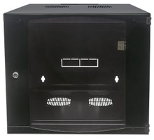 INTELLINET 19 Inch Double Section Wallmount Cabinet, 6U, 23.62 Inch (600 mm) Depth, Flatpacked, Black, Part# 713825