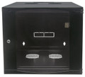 INTELLINET 19 Inch Double Section Wallmount Cabinet, 9U, 23.62 Inch (600 mm) Depth, Flatpacked, Black, Part# 713849
