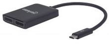 Manhattan USB-C to Dual DisplayPort Adapter - MST Hub, Part# 152952