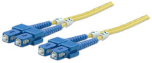 Intellinet Fiber Optic Patch Cable, Duplex, Single-Mode, SC/SC, 9/125 µm, OS2, 2.0 m (7.0 ft.), Yellow, Part# 470612