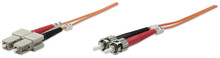 Intellinet Fiber Optic Patch Cable, Duplex, Multimode, ST/SC, 62.5/125 µm, OM1, 10.0 m (33.0 ft.), Orange, Part# 515801