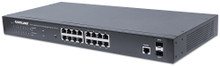 Intellinet IPS-16GM02-220W, 16-Port Gigabit Ethernet PoE+ Web-Managed Switch with 2 SFP Ports, Part# 561341