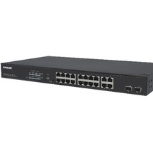Intellinet IPS-20G02-300W, 16-Port Gigabit Ethernet PoE+ Switch with 4 RJ45 Gigabit and 2 SFP Uplink Ports, Part# 561419