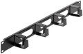 INTELLINET 19" Cable Management Panel 1U with 4 short plastic rings, Black, Part# 711050
