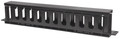 Intellinet 19" Cable Management Panel 1U, Rackmountable with Cover, Black, Part# 714679
