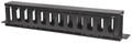 INTELLINET 19" Cable Management Panel 1U, Rackmountable with Cover, Black, Part# 714679