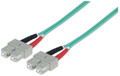 INTELLINET Fiber Optic Patch Cable, Duplex, Multimode 33ft Aqua, Part# 750851