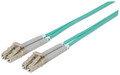 INTELLINET Fiber Optic Patch Cable, Duplex, Multimode - 3ft AQUA, Part# 750868