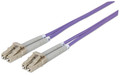 INTELLINET Fiber Optic Patch Cable, Duplex, Multimode, LC/LC, 50/125 µm, OM4, 20.0 m (66.0 ft.), Violet, Part# 750981