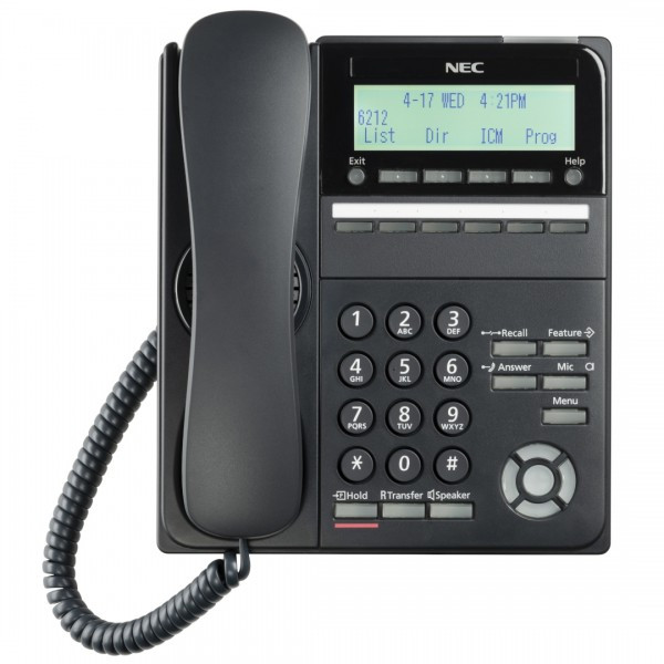 NEC ITK-6D-1(BK)TEL 6 Button Black IP Telephone, Monochrome