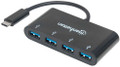Manhattan SuperSpeed USB-C 3.1 Gen 1 C Hub, 4 A Ports, Bus Power, Part# 162746