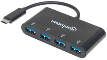Manhattan SuperSpeed USB-C 3.1 Gen 1 C Hub, 4 A Ports, Bus Power, Part# 162746