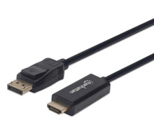 Manhattan DisplayPort to HDMI Cable, 6 ft., 4K@60Hz, Part# 153201
