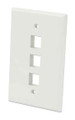 Intellinet IWP-3IO, 3-Outlet Oversized Keystone Wall Plate, Ivory, Part# 772587