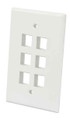 Intellinet IWP-6IO, 6-Outlet Oversized Keystone Wall Plate, Ivory, Part# 772600