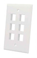 Intellinet IWP-6I, 6-Outlet Keystone Wall Plate, Ivory, Part# 772501