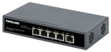 Intellinet IPS-05G-65W, PoE-Powered 5-Port Gigabit Switch with PoE Passthrough, Part# 561808
