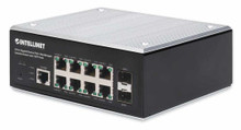 Intellinet IIS-8G02MPOE, 8-Port Gigabit Ethernet PoE+ Web-Managed Industrial Switch with 2 SFP Ports, Part# 508278