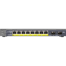 NEATGEAR ProSAFE GS110TP 8-Port Gigabit PoE Ethernet Switch w/SFP, Part# GS110TP-300NAS