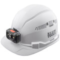 Klein Tools Hard Hat, Vented, Cap Style with Rechargeable Headlamp, White, Part# 60113RL
