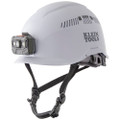 Klein Tools Safety Helmet, Vented-Class C, with Rechargeable Headlamp, White, Part# 60150