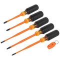 Klein Tools Screwdriver Set, 1000V Slim-Tip Insulated and Magnetizer, 6-Piece, Part# 33736INS