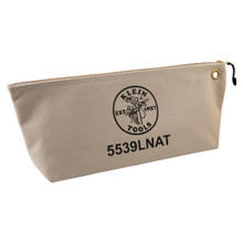 Klein Tools Zipper Bag, Large Canvas Tool Pouch, 18-Inch, Natural, Part# 5539LNAT