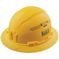 Klein Tools Hard Hat, Vented, Full Brim Style, Yellow, Part# 60262