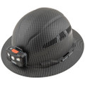 Klein Tools Hard Hat, Premium KARBN™ Pattern, Vented Full Brim, Class C, Lamp, Part# 60347