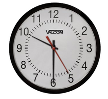 Valcom 12" Round Clock, Military Dial, Black, Surface Mount, 24VAC/VDC, Part# V-A2412B-MD
