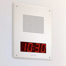 Valcom IP TALKBACK  Speaker 12.62" Square with Digital Clock, Part# VIP-420A-D-IC