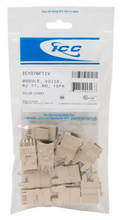 ICC Module, Voice, RJ-11, HD, 10PK, Ivory, Value pack, 22~24 AWG, USOC & UTP Wiring, Part# IC1076FTIV