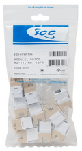 ICC Module, Voice, RJ-11, HD, 10PK, White, Value packs, 22~24 AWG, USOC & UTP Wiring, Part# IC1076FTWH