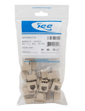 ICC Module, Voice, RJ-11, EZ, 10PK, Ivory, Value packs, 22~24 AWG, USOC & UTP Wiring, Part# IC1076VTIV