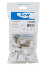 ICC Module, Voice, RJ-11, EZ, 10PK, White, Valuepacks, 22~24 AWG, USOC & UTP Wiring, Part# IC1076VTWH	