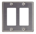 ICC Face Plate, Decorex, 2-Gang, Stainless Steel, Part# IC107DFDSS