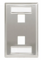 ICC Face Plate, ID, 1-Gang, 2-Port, Stainless Steel, Part# IC107S02SS