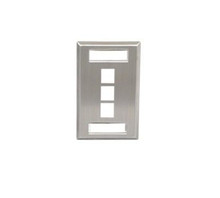 ICC Face Plate, ID, 1-Gang, 3-Port, Stainless Steel, Part# IC107S03SS