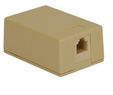 ICC Surface Mount Box, 6P6C, 1 Voice EZ, Ivory, Part# IC625SV1IV