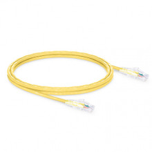 ICC Patch Cord, CAT5e, Clear Boot, 1' Yellow, Low Profile, Assembled Snag-Free Strain Relief, Part# ICPCSP01YL