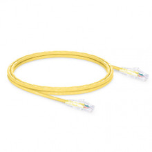 ICC Patch Cord, CAT5e, Clear Boot, 5' Yellow, Low Profile, Assembled Snag-Free Strain Relief, Part# ICPCSP05YL