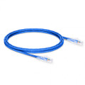 ICC Patch Cord, CAT5e, Clear Boot, 7' Blue, Low Profile, Assembled Snag-Free Strain Relief, Part# ICPCSP07BL