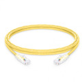 ICC Patch Cord, CAT5e, Clear Boot, 7' Yellow, Low Profile, Assembled Snag-Free Strain Relief, Part# ICPCSP07YL