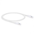 ICC Patch Cord, CAT5e, Clear Boot, 10' White, Low Profile, Assembled Snag-Free Strain Relief, Part# ICPCSP10WH